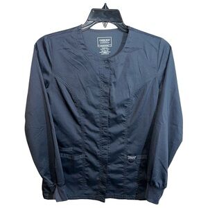 Cherokee Scrub Top Shirt Women’s Size XS Pewter Revolution Button Style# WW310